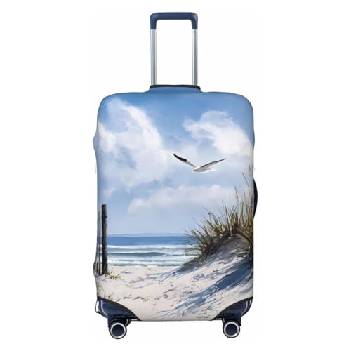 Coastal Seagull Elastic Travel Luggage Cover, Washable Spandex Suitcase Protector, Anti-Scratch Fits 18-32 Inch