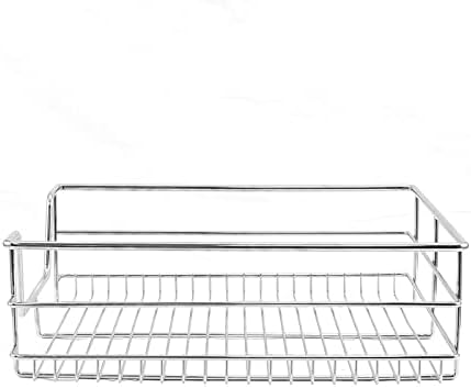 KuKoo 4 x Kitchen Pull Out Soft Close Heavy Duty Baskets, 400mm Wide Cabinet, Slide Out Wire Storage Drawers, Pull-Out Organiser Metal