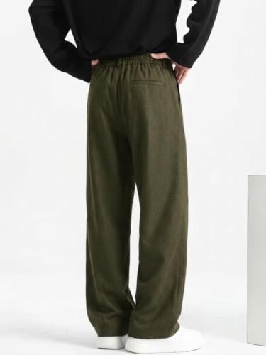 Image of Linen Pants for man | Relaxed Fit Korean Pants | Gurkha Trouser | Lower for Men | Elastic Waist Bottom wear | Straight Fit Casual Trousers | Formal Pant for Office & Wedding