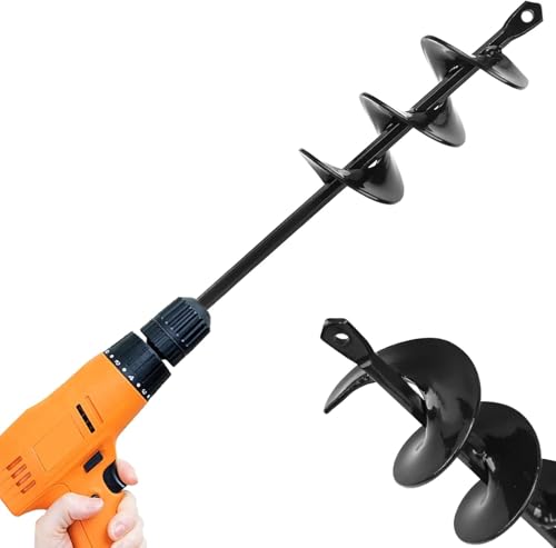 DMJJSD Gartenbohrer Erdbohrer für Bohrmaschine Pflanzbohrer für Akkuschrauber Schwerlast Garten Spiralbohrer Erdbohrer für Akkuschrauber, Schnurlos Handbohrer Grabungswerkzeug,Garten Bohrer (5X22cm)
