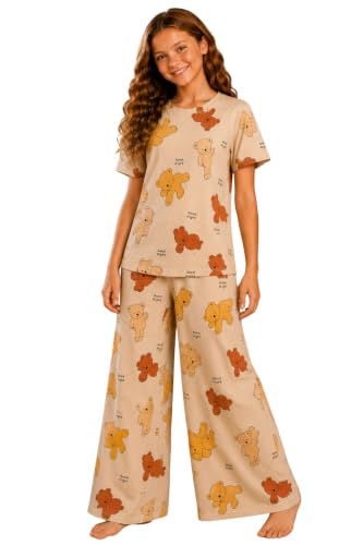 Image of TotzTouch Night Dress Kids Girls - Soft, Comfy & Adorably Stylish Printed Pyjama Set Age 6 Months to 15 Years