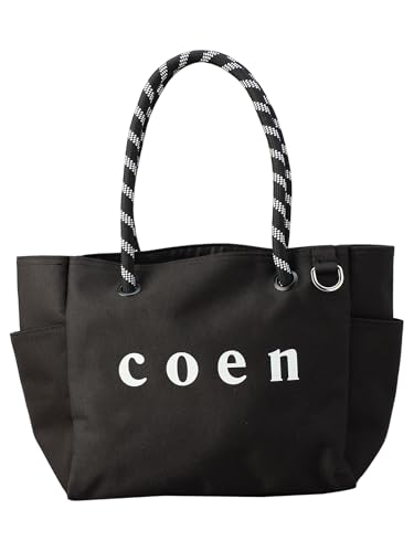 [コーエン] 一部WEBカラー・追加 ロゴ ポリキャンバストートバッグ(Mサイズ) 76816070346 0900 BLACK(09) FREEのサムネイル