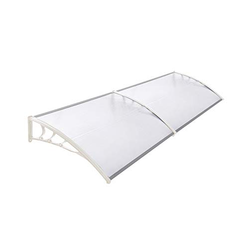 Door Canopy Awnings Garden Outdoor Window Patio Porch Rain Protector Shelter Shade Cover Resists-Corrosion 190x100x28cm, White