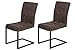 Produktbild Apollo 2er Set Schwingstuhl, Esszimmerstuhl Donna, Bezug Softex Vintageoptik Braun, Metallgestell Anthrazit, 62x42x91 cm