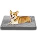 KSIIA Camas Perro Ortopédica Pequeño, 58x43cm, Cama para Perros S, Colchon Cojín Colchoneta Perro Desenfundable, Cama Mascota Lavable a Máquina Relleno Grueso Fondo Antideslizante Dog Bed, Gris Oscuro