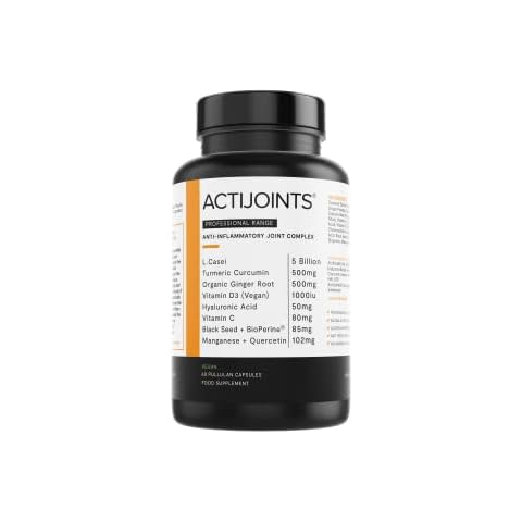 ActiJoints Bone & Joint Supplement with Anti-Inflammatory Properties| Organic Ginger, Turmeric + Black Pepper| Probiotic | Black Seed Oil | Vitamin C + Manganese | Vegan Vitamin D3 | Sports Supplement Cover