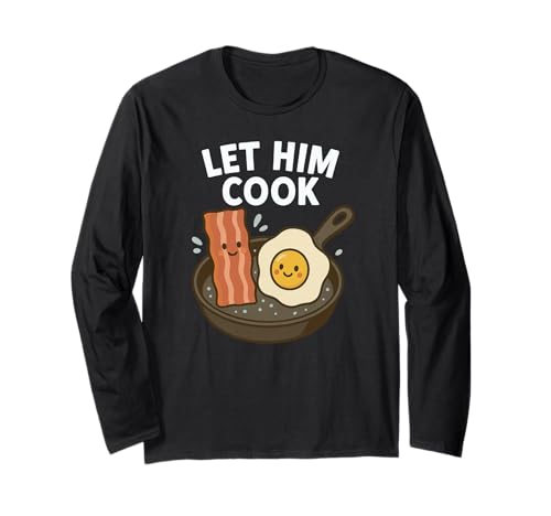 Lascialo cucinare - Kawaii Breakfast Meme Funny Bacon and Egg Maglia a Manica