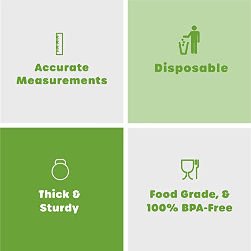 [50 Count - 10 Oz.] Multipurpose Disposable Plastic Measuring Cups - Baking, Cooking, Epoxy Resin, Mixing & Measuring Cups #TOP3