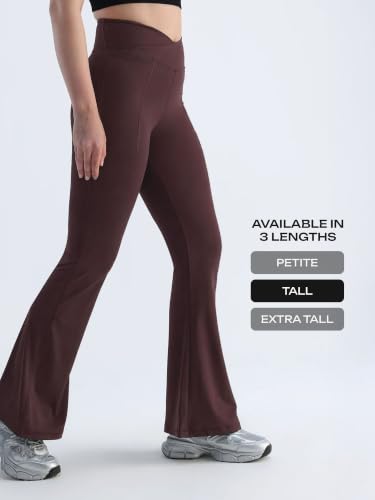 Image of CAVA Tall Hourglass Flared Leggings for Women | V-Waistband, Anti-Camel Toe Design, Tall Fit, Flared Bottoms, Deep Pockets, Sculpting Stretch Fabric