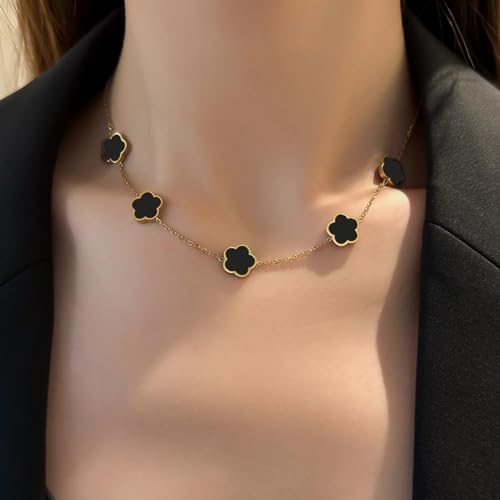 18K Gold Plated Four Leaf Clover Necklace For Women Four Leaf Clover Necklace Flower Lucky Pendant Dainty Jewelry4