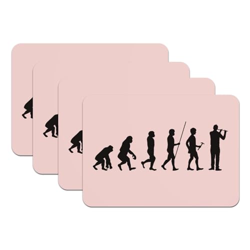 Sets de table en caoutchouc rose grand format antidérapant musique - 2