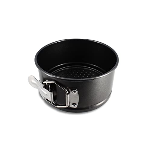 MENASTYL - Moule à charnière 14cm - 6020757, Idéal gâteaux ronds démoulage facile avec fond amovible - moule démontable en acier carbone antiadhésif noir