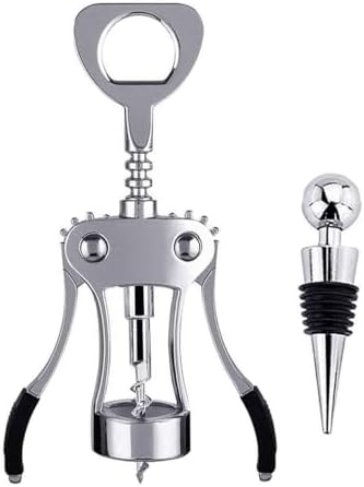 Wing Corkscrew Wine Bottle Opener with Bottle Stopper, Premium Co...