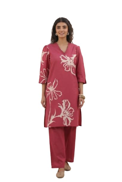 jisora Women's Pink Printed Cotton Co-ord Set-picture-39
