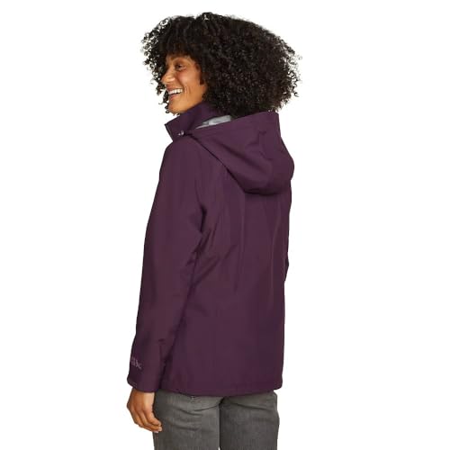 Eddie Bauer Women's Packable Rainfoil Waterproof Rain Jacket, Waterproof, Deep Eggplant, Large, Petite2