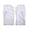 VOLLUCK 1 Pairs Anti-UV Shield Glove, UPF50+ Fingerless UV Protection Glove for UV and LED Manicure Lamps Dryer Nail Art Skin Care Glove (White)