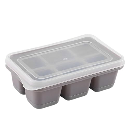 冷凍庫用トレイ、6個のキュービクル付きスクエアアイストレー ? 耐衝撃性、ノンスティック、柔軟性、パーティー、キャンプ、ホーム用