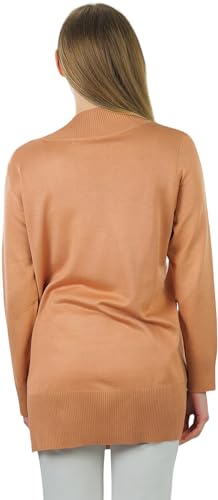 Image of ToBeInStyle Women's Long Sleeve Rib Banded Open Sweater Cardigan