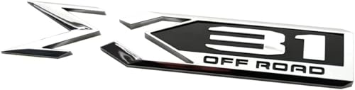 Image of Pair Set Sierra 1500 X31 Off Road Emblems 3D Rear Bodyside Truck Bed Decal Badge Nameplate Replacement for 2019-2022 Sierra 84682662 (Chrome Black)