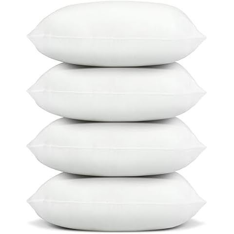 Foamily Throw Pillow Inserts (18x18 Inch, Pack of 4) Cover