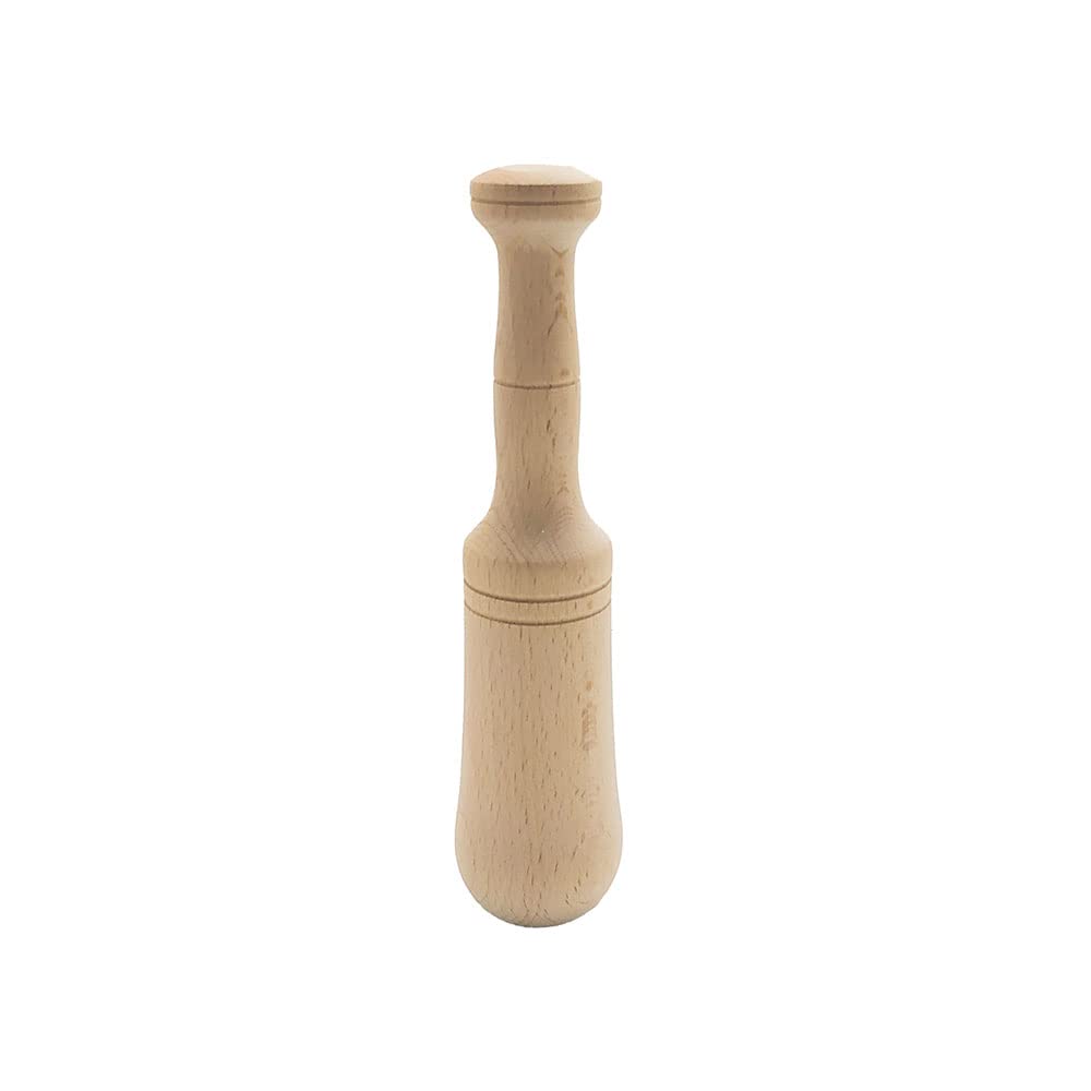 Fackelmann Beech Wood Hand Mortar for Grinding and Crushing Garlic, Spices, Natural Colour, Diameter 4 x 20 cm, Pack of 1