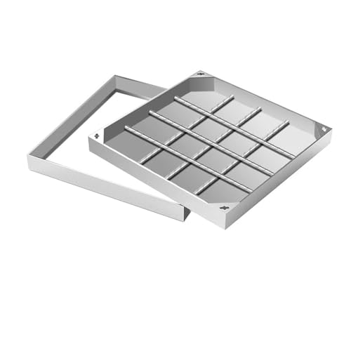 Plaque de regard en acier galvanisé 80x80 cm robuste pour travaux de drainage