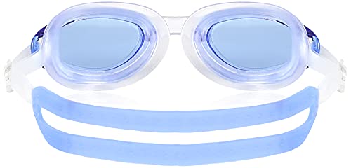 Image of I-SWIM LADIES COSTUME IS-103 NAVY /WHITE DOTS SIZE 2XL WITH GOGGLES SILICONE IS-1600 WITH POUCH BLUE