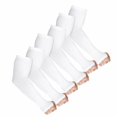 Image of PulGos UV Protection Arm Sleeves with Thumb Holes, Nylon Sun Protection Hand Cover for Running and Cycling, Unisex