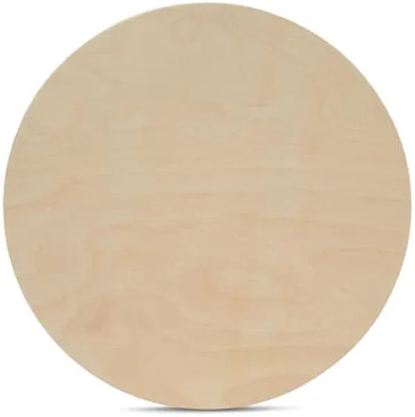 Wood Circle Disc 4 inch Diameter, 1/2 inch Thick, Birch Plywood, Pack of 5 Unfinished Round Wooden Circles for Crafts by Woodpeckers