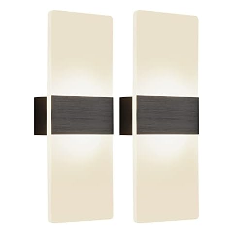 Wandleuchte LED Innen,Wandleuchte Innen 2 Stücke,Wandleuchten Innen Modern,Wandlampe Innen Acryl 12W Cover