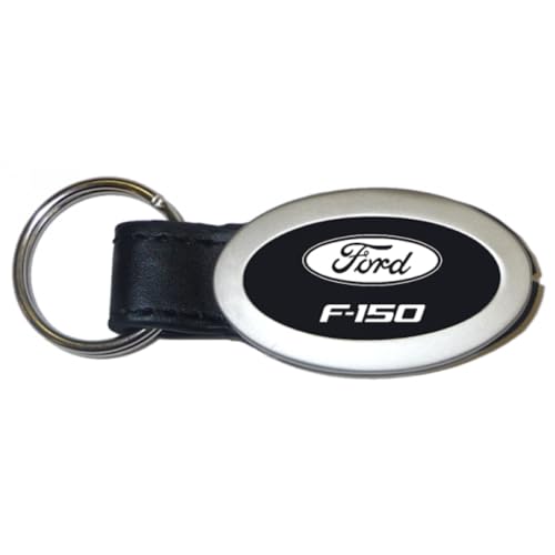 AU-TOMOTIVE GOLD, INC. Officially Licensed Black Oval Leather Key Chain for Ford F-150