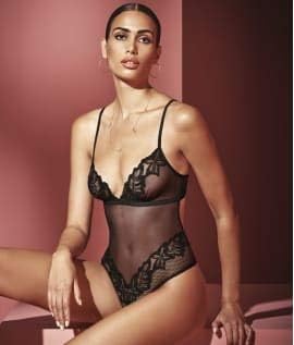 London Net Lace Pearl G-String Teddy