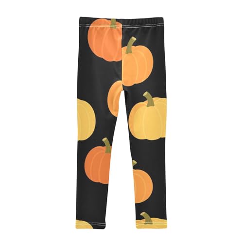 Thanksgiving Pumpkins Pattern Girls Leggings Stretchy Dance Pants for Kids2
