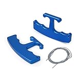 MUQIDA Emblem Removal Tool, Vinyl Wraps Car Surface Logo Remover with 5 PCS 29.5" Nylon Cords, Aluminum Alloy Vehicle Badge Plate Line Remover Tool for Wrapping Film Installation (Blue)