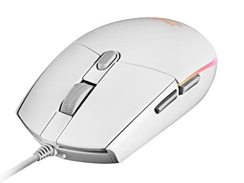 MMG, Mouse Gaming Compatto 3200 DPI RGB Flow, Switch Meccanici HUANO, Design Leggero Antiscivolo, 6 Pulsanti, Windows/Linux/Mac/PS4/PS5/XBOX ONE/XBOX SERIES X-S, Bianco - Mouse gaming - Immagine 2