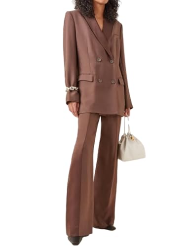 Women's Suit Double Breasted Buttons Jacket & Pants 2-Piece Business Office Tuxedos