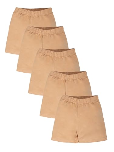 Image of KiddoPanti Girls Cycling Shorts Pack of 3 | Soft & Stretchy Cotton Spandex | Comfortable Fit with Elastic Waistband | Solid Colors Half Tights for Girls Inners