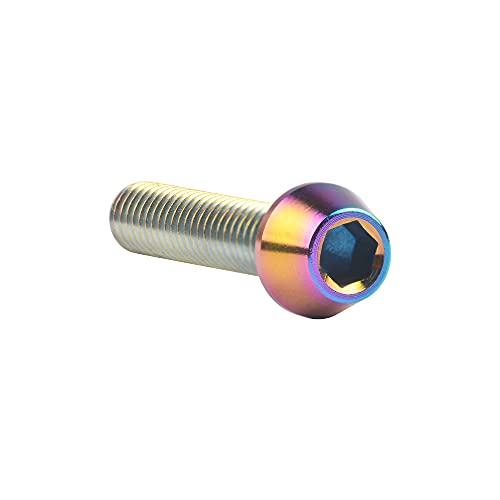 Image of Titanium Ti DIN912 M4 8 10 12 15 20mm Tapered Head Hex Bolts Bicycle Screws Pack of 6 (Multicolored, M4x20mm)