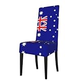 WHJSHOP Funda protectora con patrón de bandera australiana para silla de comedor, suave, cómoda, resistente a las arrugas, elástica que se adapta a la mayoría de sillas sin brazos