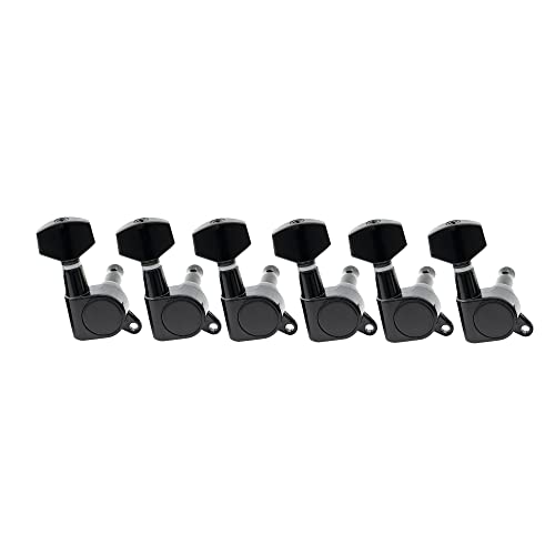 Musiclily Pro Mécaniques 6 en ligne Scellée pour Guitare électrique Fender Stratocaster Telecaster, Noir - Les Beatles, Paul McCartney, John Lennon, RIngo Starr, George Harrison Musiclily Pro Mécaniques 6 en ligne Scellée pour Guitare électrique Fender Stratocaster Telecaster, Noir