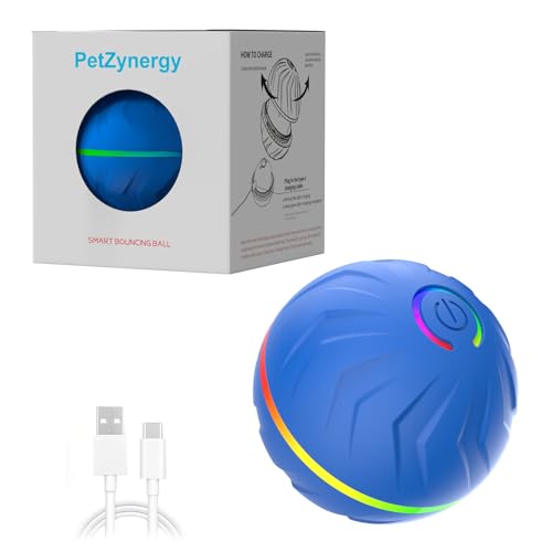 Juguete de bola rodante para perros, pelota interactiva para mascotas, movimiento recargable por USB, lanzador automático inteligente de 2.65 pulgadas, juego de enriquecimiento resistente a las