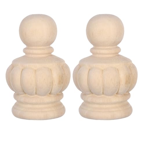 Embouts de balustre en bois ronds pour réparer une rampe ou un lit dépareillé x2
