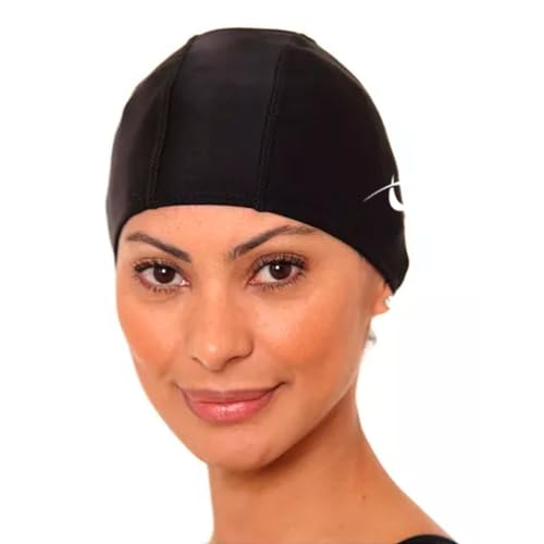 Touca De Helanca Natação Hidroginástica Lisa Adulto Unissex (Preto)