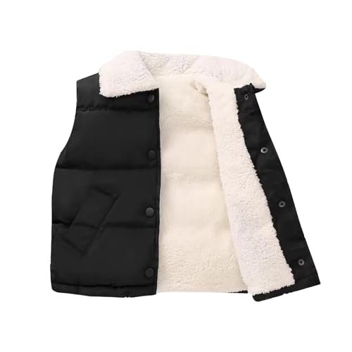 Little Girls Quilted Puffer Vest Padded Sherpa Fleece Button Down Jacket Kids Cute Casual Fall Winter Warm Trendy Clothes