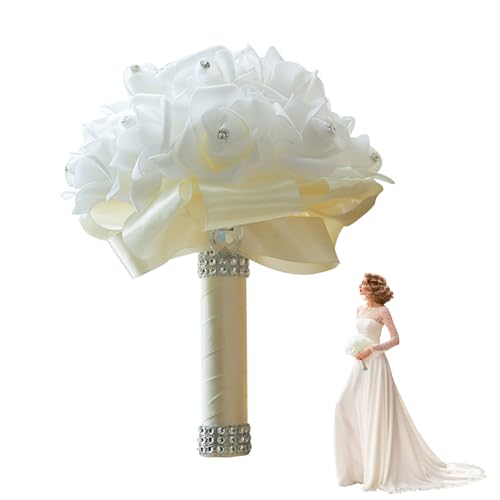 Muzrunq Bouquet de Mariage Bouquet de mariée Bouquet de Demoiselle d'honneur Tenant Un Bouquet de mariée Artificiel Fleurs de Mariage pour la mariée.