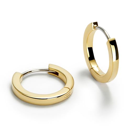 Ana Luisa Trendy Huggie Hoop Earrings for Women - 14K Gold Plated or Sterling Silver Hoop Earrings - Small, Dainty, Hypoallergenic, Water-Resistant, Tarnish-Free Hoops - Jewelry Perfect for Stacking