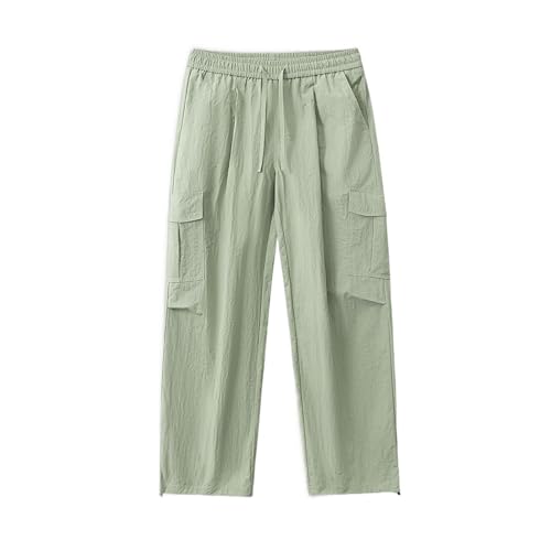 Men's Japanese-Style Patchwork Striped Pants - Relaxed Straight-Leg Wide-Leg Casual