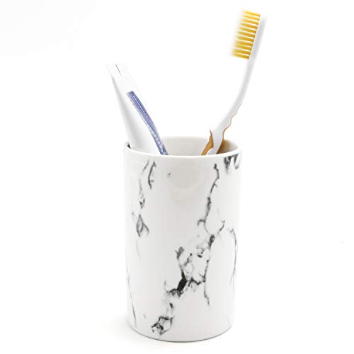LUANT Ceramic Bathroom Tumbler Cup for Mouthwash/Rinsing, Toothbrush and Toothpaste Holder Stand