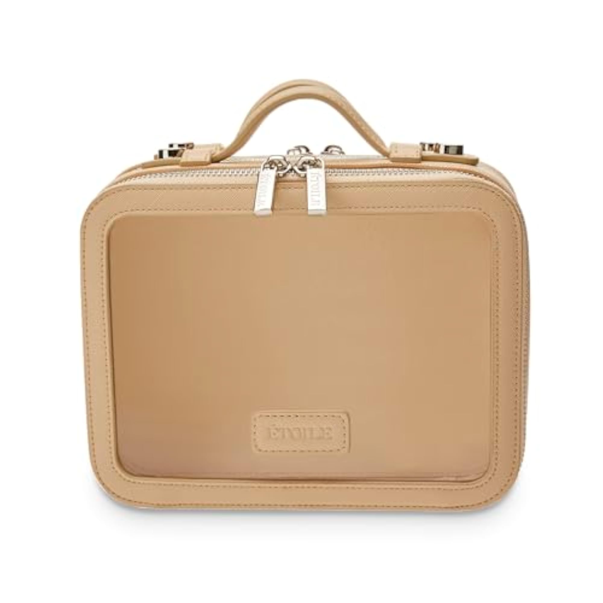 Small Twin Cosmetic Case, Beige, Detachable