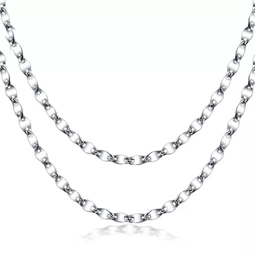Collier en platine 950 véritable de 2,3 mm, maille lèvres raffinée de 43 cm
